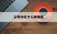 公司分红个人所得税(公司分红个人所得税税率)